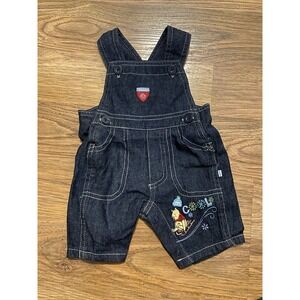 Vintage Disney Winnie The Pooh Baby Overalls Newborn Soft Denim Y2K Embroidered